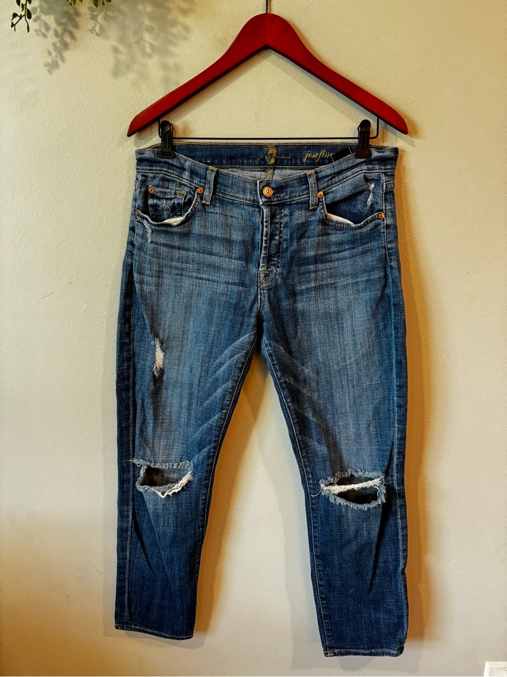 7 For All Mankind Dark Blue Denim Jeans